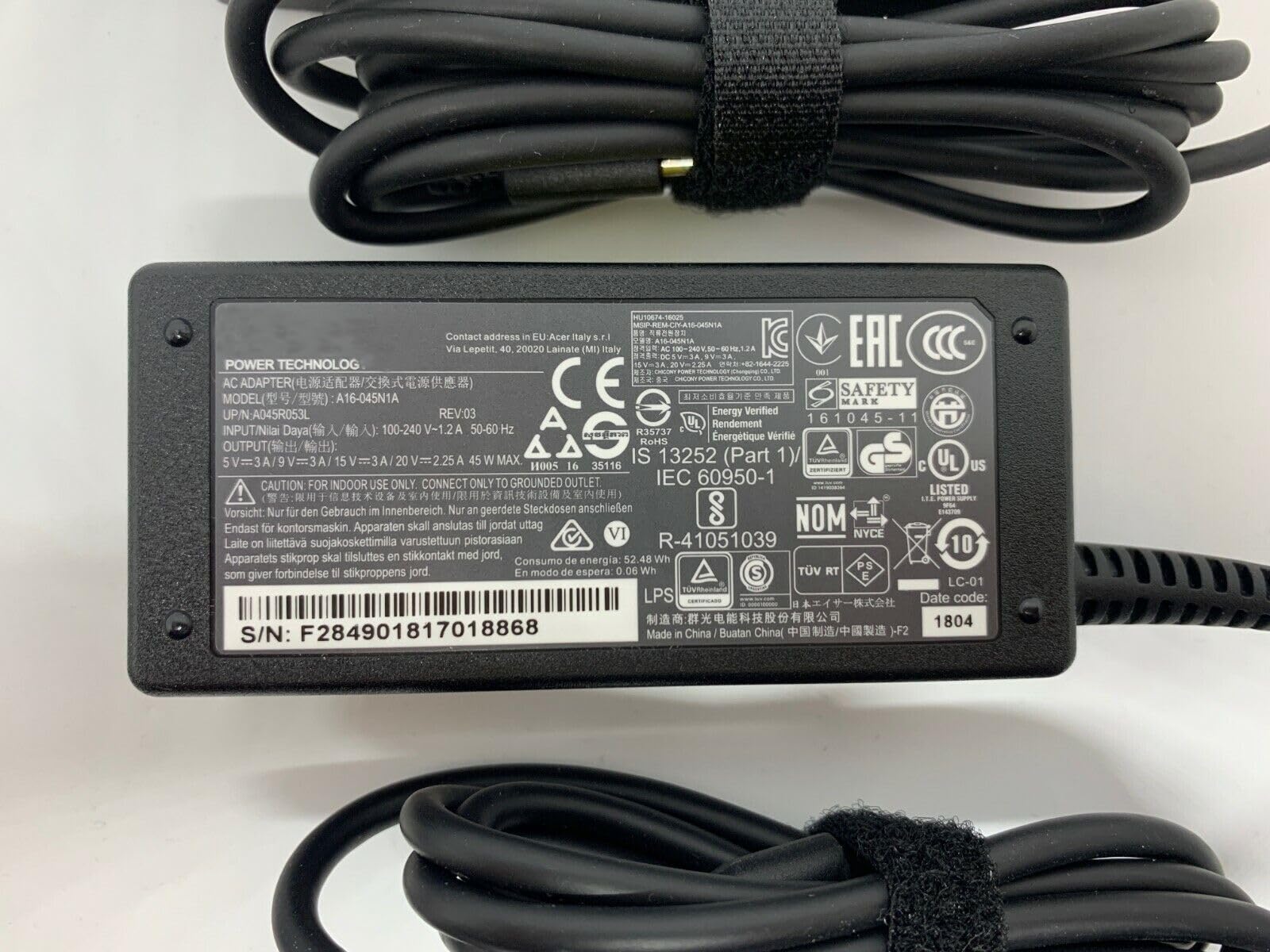 Amazon.co.jp: ノートパソコンACアダプター充電器互換用Chicony A18